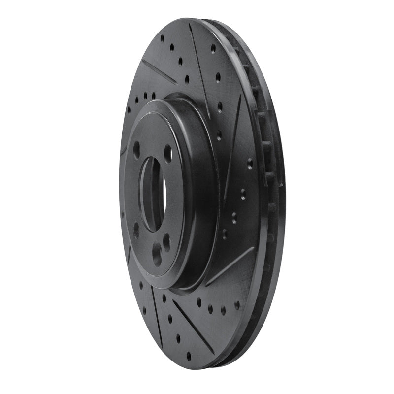 R1 Concepts R1 02-06 Mini Cooper (Excl Clubman) Front Right Drilled & Slotted Black Brake Rotor