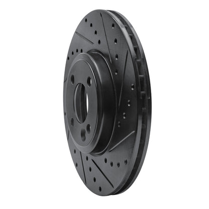 R1 Concepts R1 02-06 Mini Cooper (Excl Clubman) Front Right Drilled & Slotted Black Brake Rotor