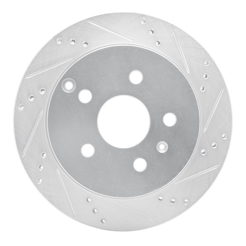 R1 Concepts R1 10-17 Chevrolet Equinox Rear Right Drilled & Slotted Silver Brake Rotor