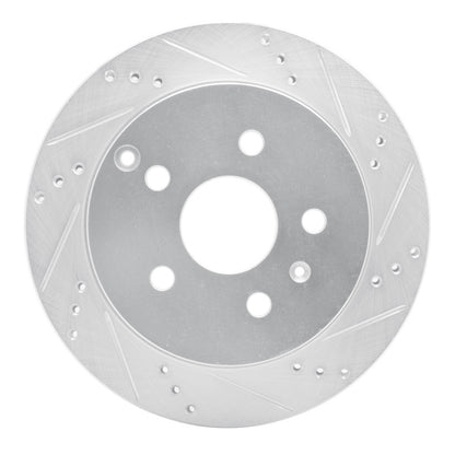 R1 Concepts R1 10-17 Chevrolet Equinox Rear Right Drilled & Slotted Silver Brake Rotor