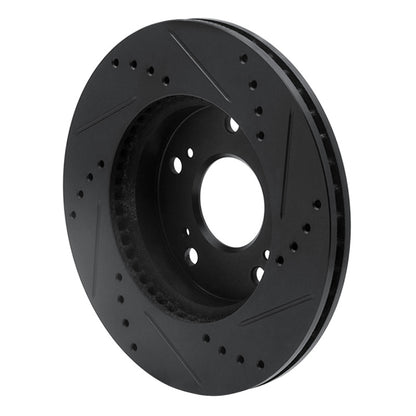 R1 Concepts R1 12-15 Acura ILX Front Left Drilled & Slotted Black Brake Rotor