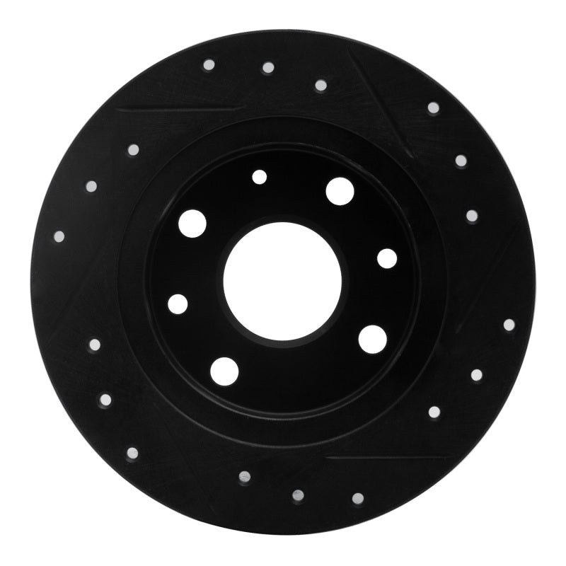 R1 Concepts R1 90-93 Mazda Miata Rear Left Drilled & Slotted Black Brake Rotor