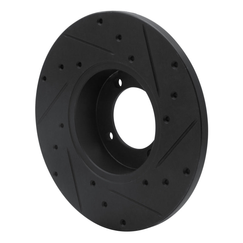 R1 Concepts R1 80-83 Nissan 200SX Front Left Drilled & Slotted Black Brake Rotor