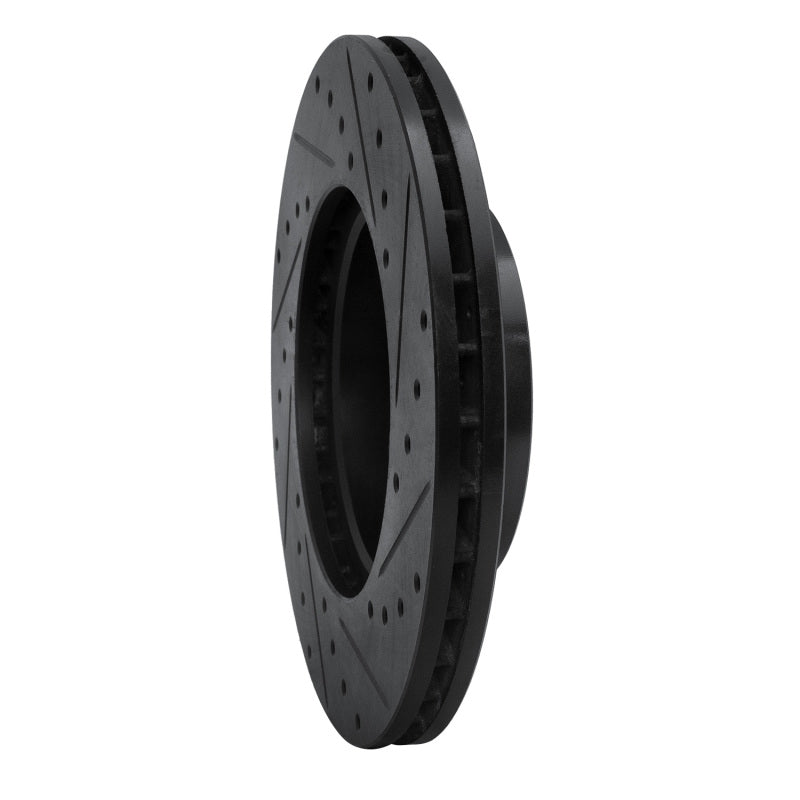R1 Concepts R1 96-00 Volkswagen EuroVan Front Left Drilled & Slotted Black Brake Rotor