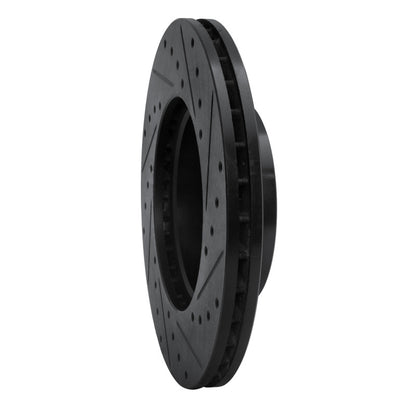 R1 Concepts R1 96-00 Volkswagen EuroVan Front Left Drilled & Slotted Black Brake Rotor