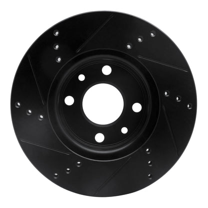 R1 Concepts R1 09-19 Dodge Vision (Mexico) Front Right Drilled & Slotted Black Brake Rotor