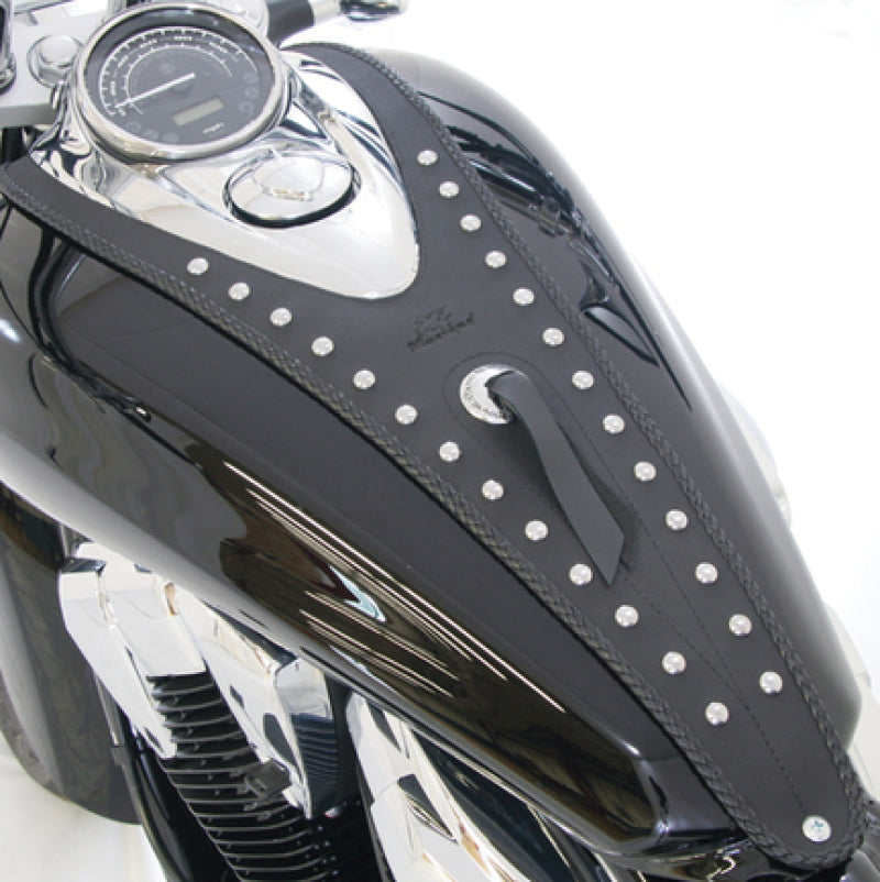 Mustang Motorcycle Mustang 10-14 Honda VT1300C Sabre, 10-16 VT1300C Stateline Cruiser Tank Bib w/Studs - Black