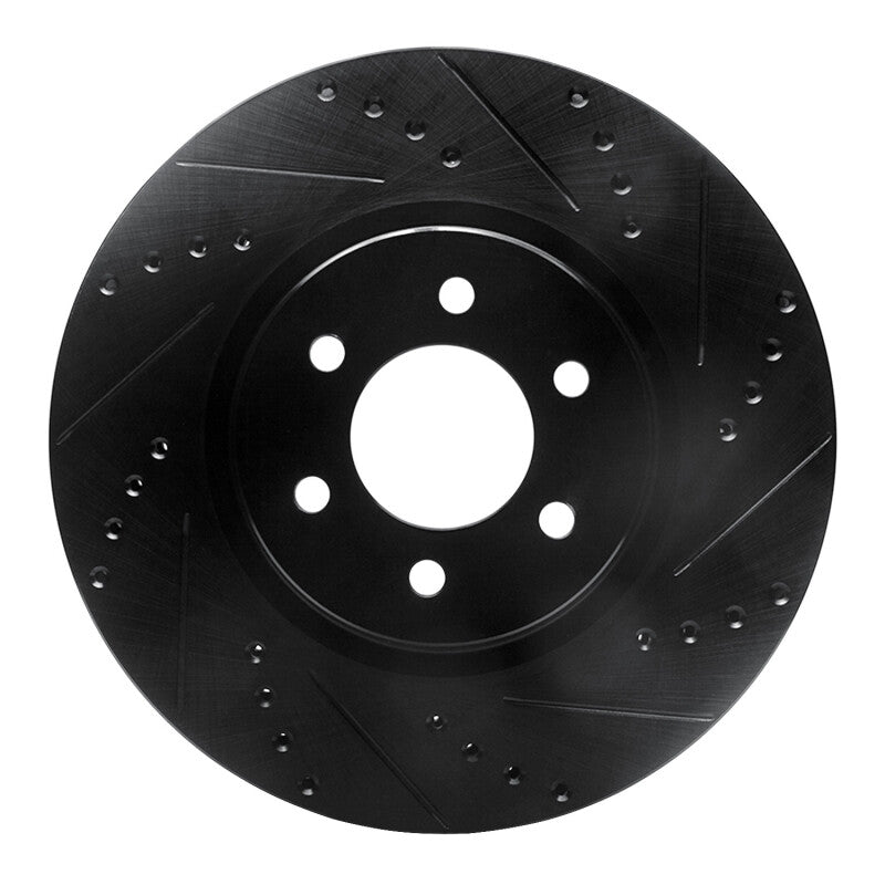 R1 Concepts R1 92-02 Dodge Viper Front Right Drilled & Slotted Black Brake Rotor