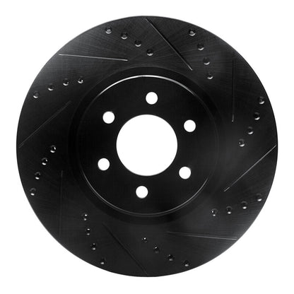 R1 Concepts R1 92-02 Dodge Viper Front Right Drilled & Slotted Black Brake Rotor