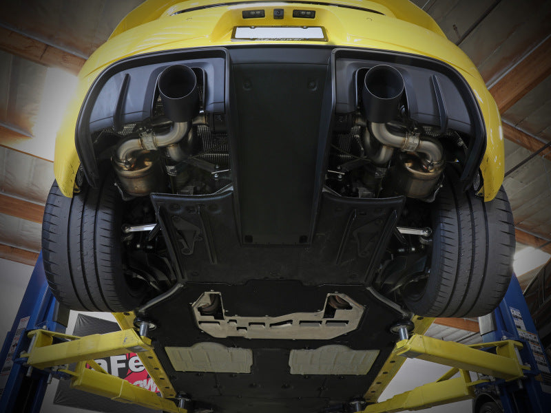 aFe MACHForce XP 2.25in-2.5in 304SS Exhaust Cat-Back 20-22 Porsche Cayman GT4 (718) - Carbon Tips