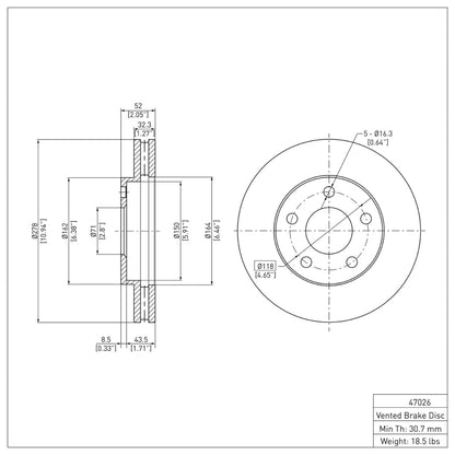 DFC 90-97 Buick Park Avenue Front Brake Rotor