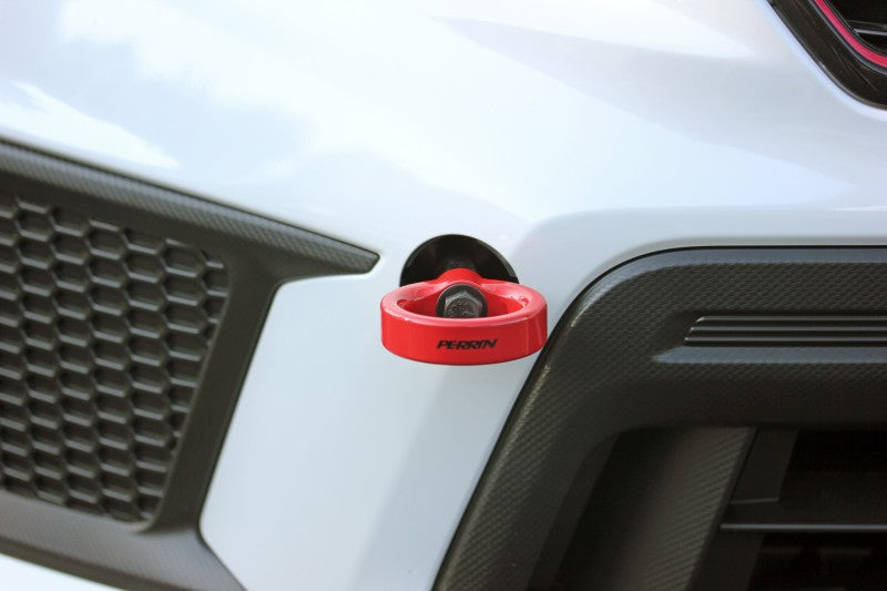 Perrin Performance PERRIN 18-21 Subaru WRX & STI / 13-25 BRZ / 17-20 Toyota 86 Tow Hook Kit (Front) - Red