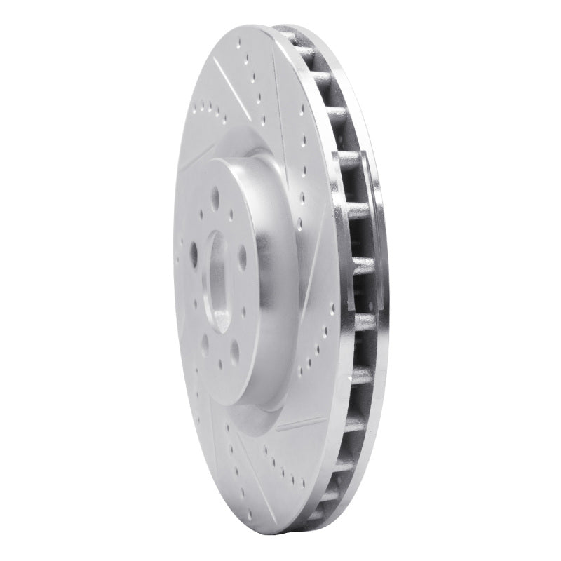 R1 Concepts R1 04-07 Volvo V70 Front Right Drilled & Slotted Silver Brake Rotor