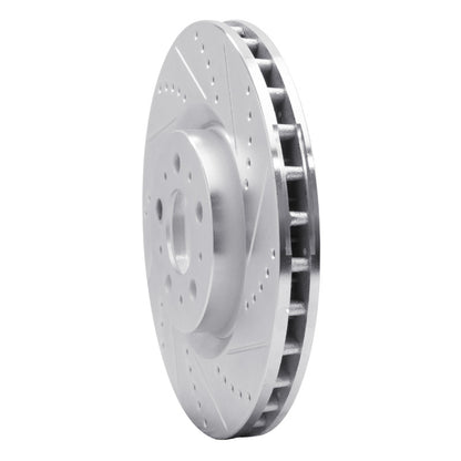 R1 Concepts R1 04-07 Volvo V70 Front Right Drilled & Slotted Silver Brake Rotor