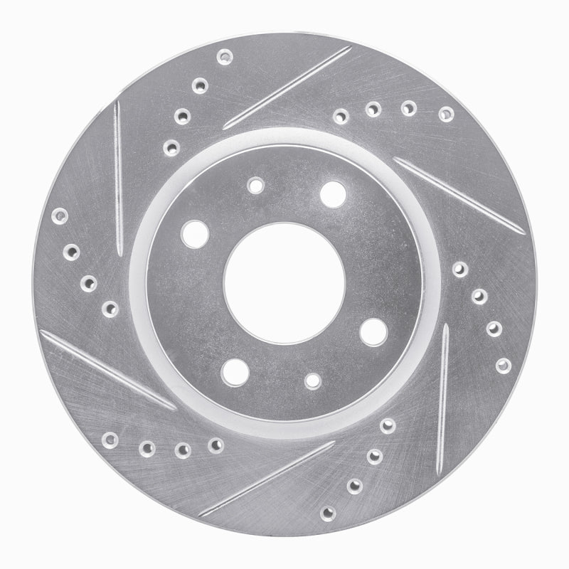 R1 Concepts R1 87-94 Mazda 323 Rear Left Drilled & Slotted Silver Brake Rotor