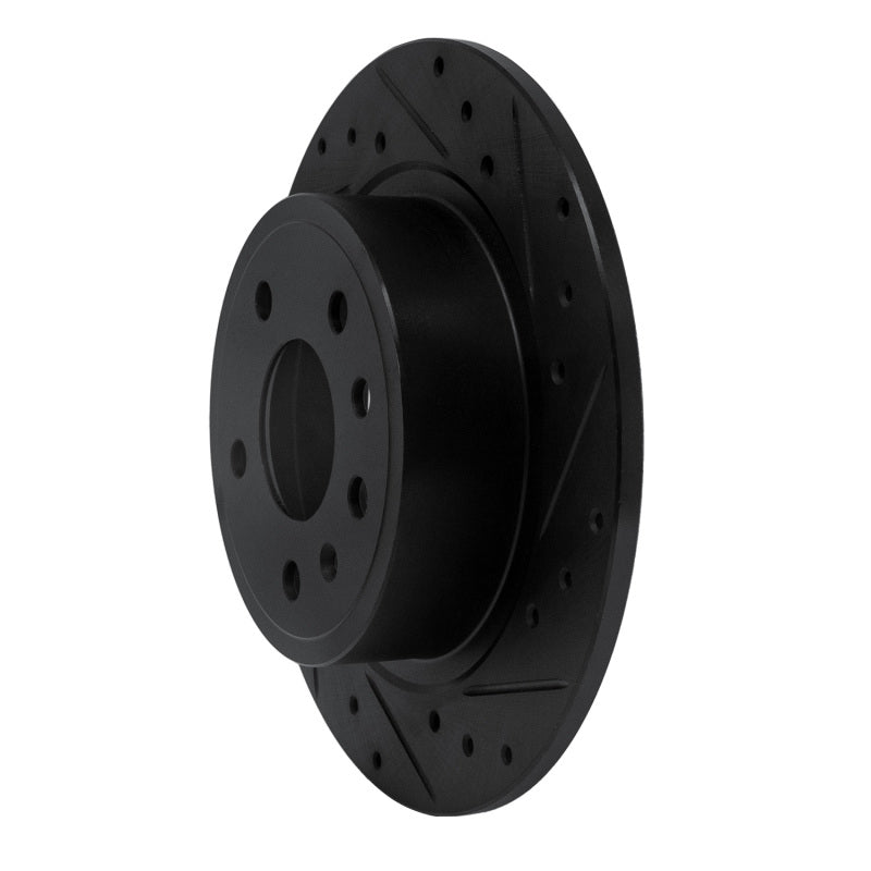 R1 Concepts R1 99-10 Saab 9-5 Rear Right Drilled & Slotted Black Brake Rotor