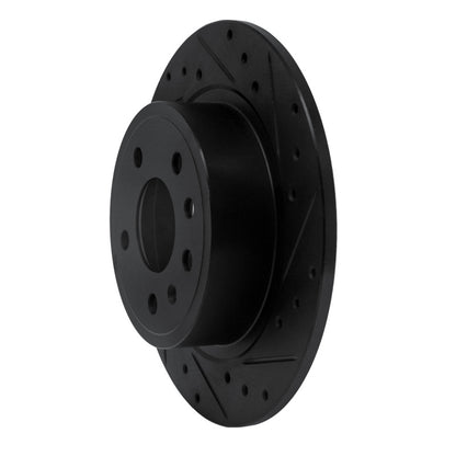 R1 Concepts R1 99-10 Saab 9-5 Rear Right Drilled & Slotted Black Brake Rotor