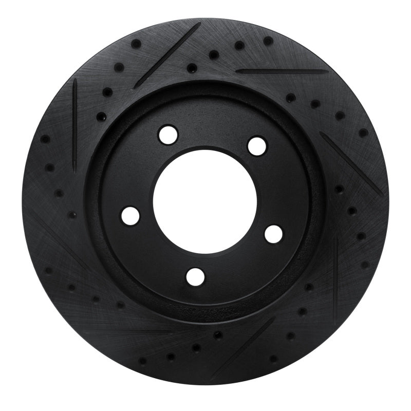 R1 Concepts R1 97-02 Ford Expedition Front Right Drilled & Slotted Black Brake Rotor