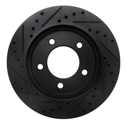 R1 Concepts R1 97-02 Ford Expedition Front Right Drilled & Slotted Black Brake Rotor