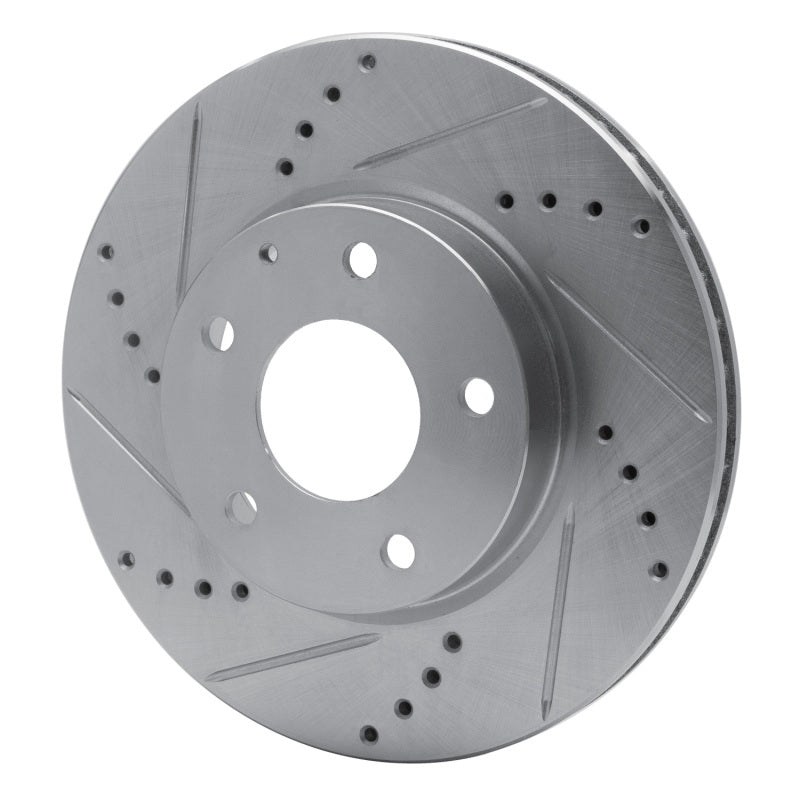 R1 Concepts R1 14-24 Mazda CX-3 Front Left Drilled & Slotted Silver Brake Rotor