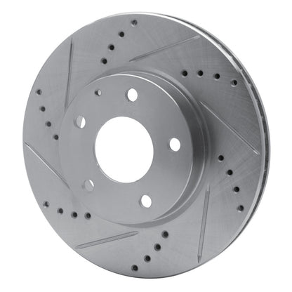 R1 Concepts R1 14-24 Mazda CX-3 Front Left Drilled & Slotted Silver Brake Rotor