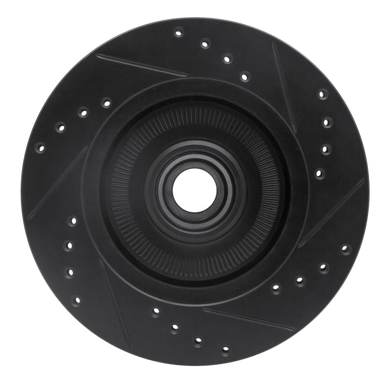 R1 Concepts R1 84-87 Lincoln CONTINENTAL Front Left Drilled & Slotted Black Brake Rotor