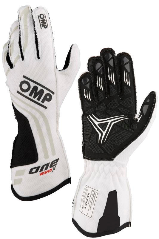 OMP ONE EVO-X MY24 GLOVES FIA 8856-2018 WHITE SZ S