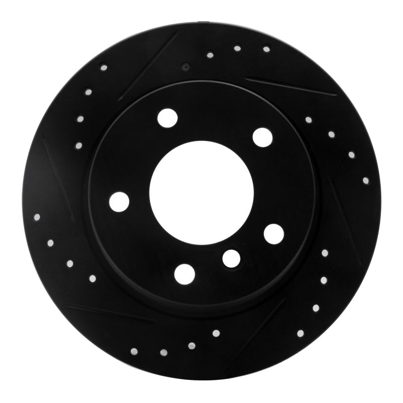 R1 Concepts R1 03-06 BMW Z4 Rear Left Drilled & Slotted Black Brake Rotor