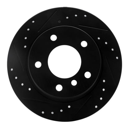 R1 Concepts R1 03-06 BMW Z4 Rear Left Drilled & Slotted Black Brake Rotor