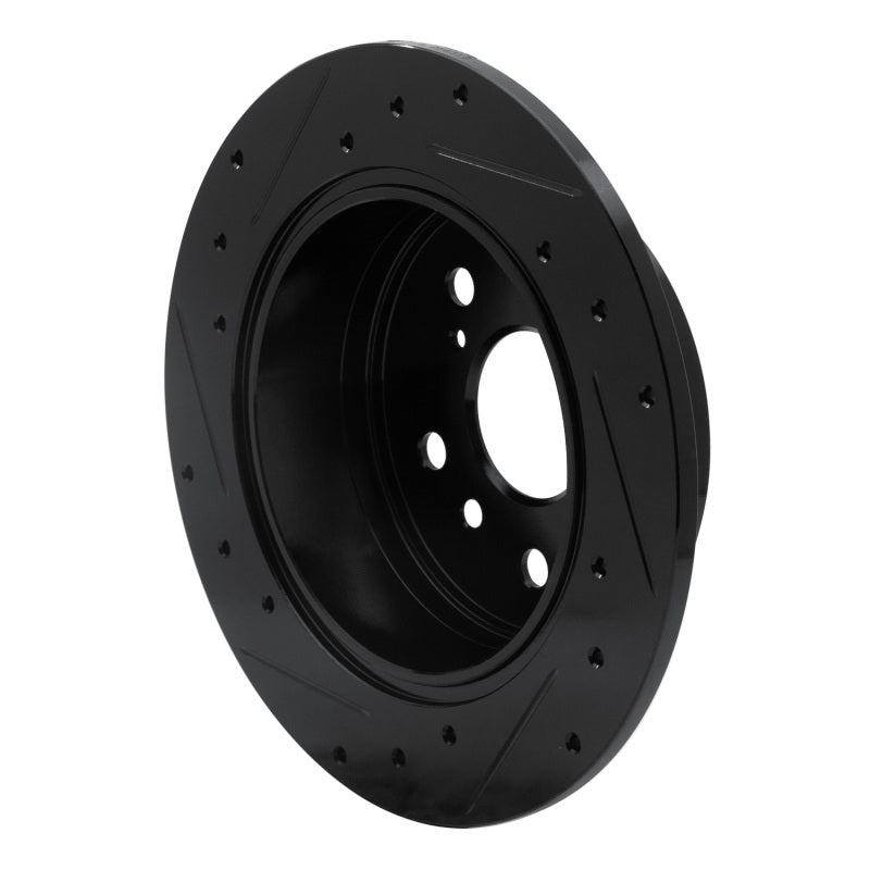 R1 Concepts R1 07-12 Lexus ES350 Rear Right Drilled & Slotted Black Brake Rotor