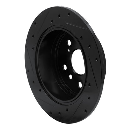 R1 Concepts R1 07-12 Lexus ES350 Rear Right Drilled & Slotted Black Brake Rotor
