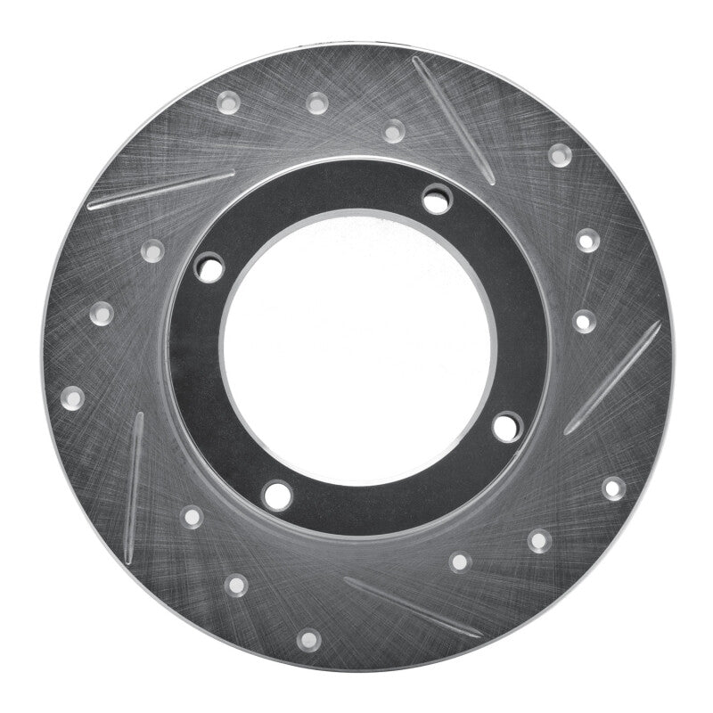 R1 Concepts R1 73-79 Honda Civic Wagon Front Right Drilled & Slotted Silver Brake Rotor