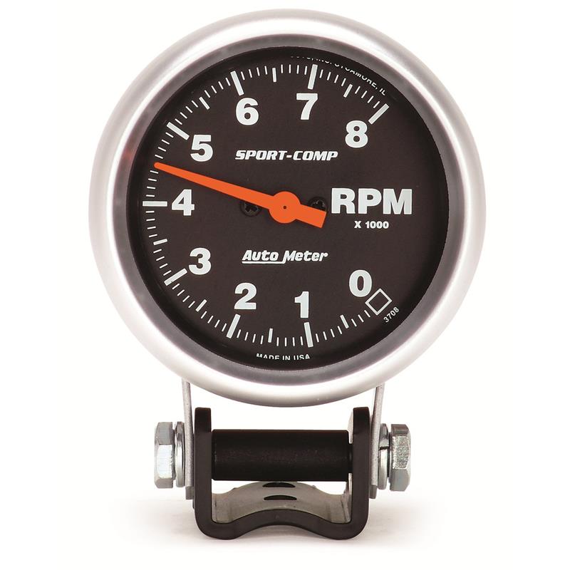 Autometer Standard 2-5/8in 8,000 RPM Pedestal Mount Tachometer Sport Comp