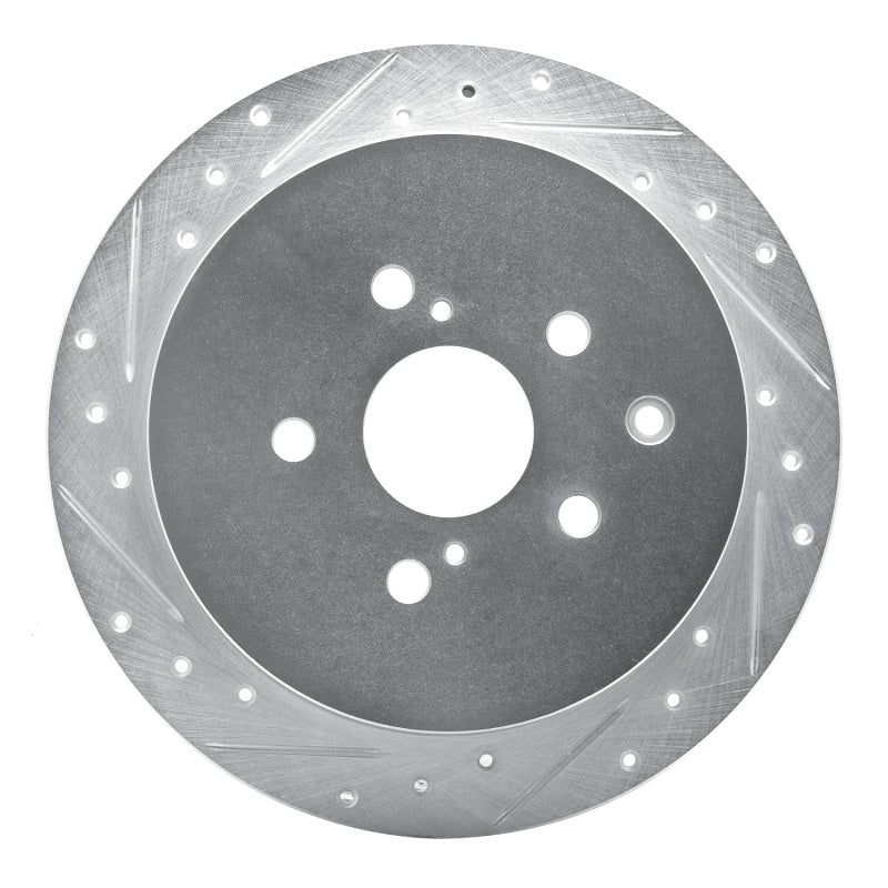 R1 Concepts R1 10-20 Lexus RX450h Rear Left Drilled & Slotted Silver Brake Rotor