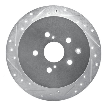 R1 Concepts R1 10-20 Lexus RX450h Rear Left Drilled & Slotted Silver Brake Rotor