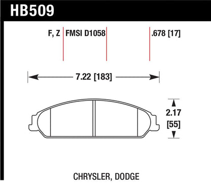 Hawk Performance Hawk 2013-2014 Chrysler 200 (w/XR1 Brakes) HPS 5.0 Front Brake Pads