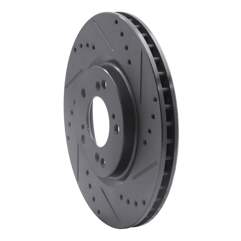 R1 Concepts R1 00-09 Honda S2000 Front Right Drilled & Slotted Black Brake Rotor