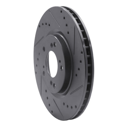 R1 Concepts R1 00-09 Honda S2000 Front Right Drilled & Slotted Black Brake Rotor