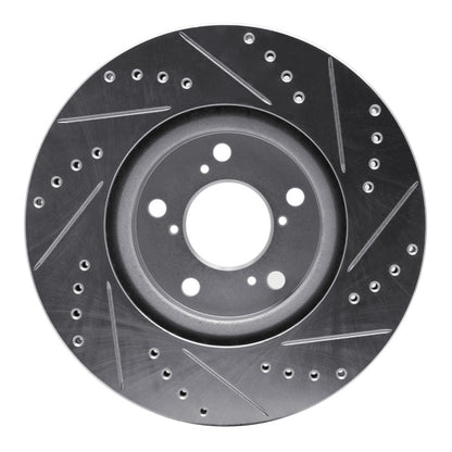 R1 Concepts R1 09-14 Acura TL Front Left Drilled & Slotted Silver Brake Rotor