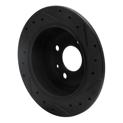 R1 Concepts R1 84-91 BMW 325IS Rear Left Drilled & Slotted Black Brake Rotor