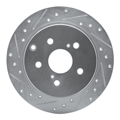 R1 Concepts R1 12-20 Toyota Mirai Rear Left Drilled & Slotted Silver Brake Rotor
