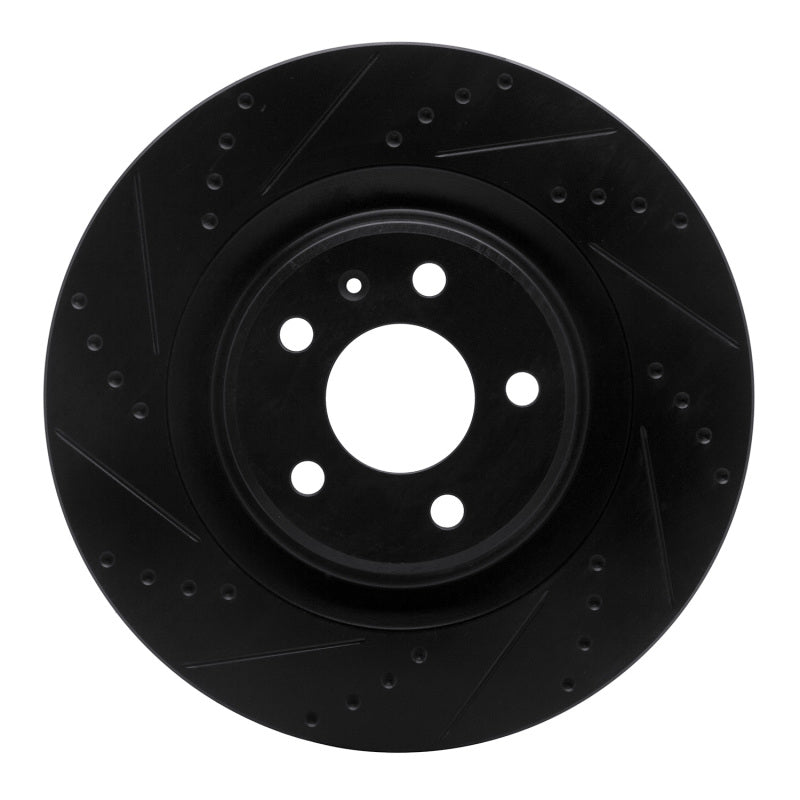 R1 Concepts R1 2008-2025 Audi A6 Allroad Rear Left Drilled & Slotted Black Brake Rotor