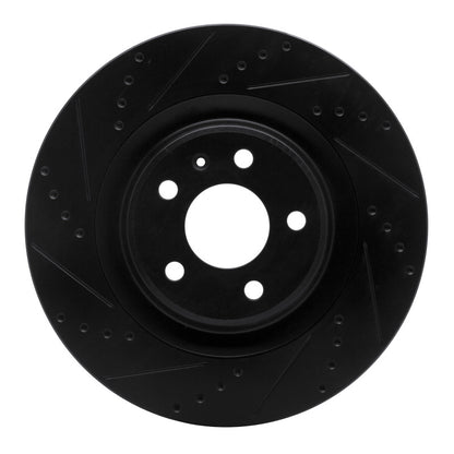 R1 Concepts R1 2008-2025 Audi A6 Allroad Rear Left Drilled & Slotted Black Brake Rotor