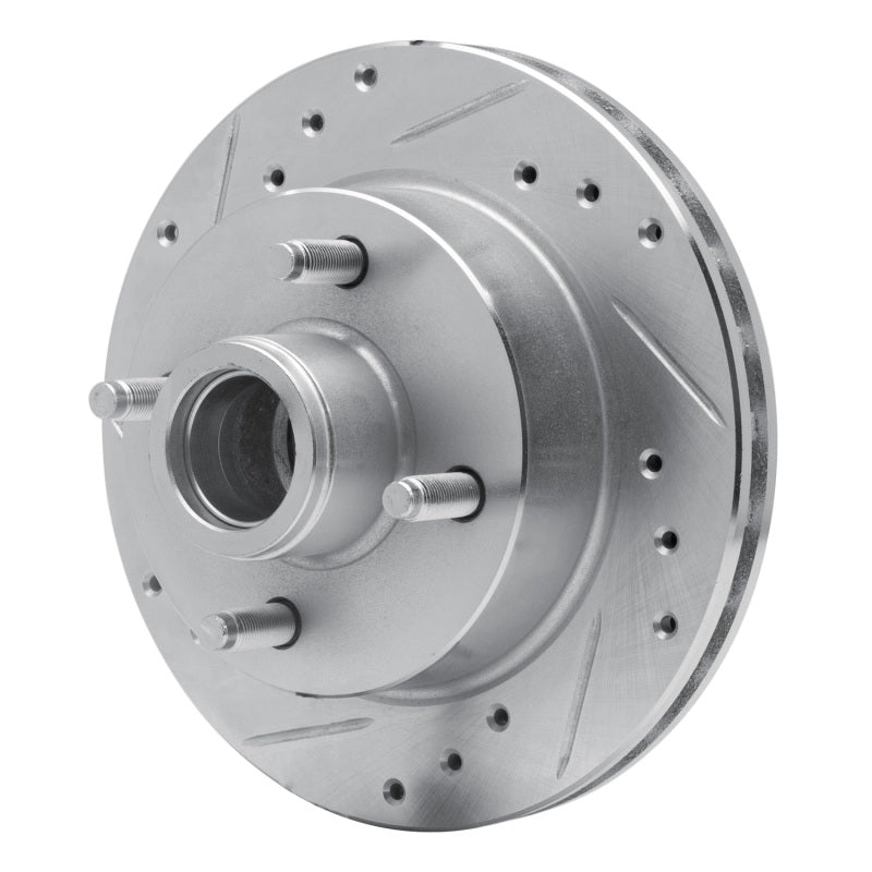 R1 Concepts R1 79-81 Ford Mustang Front Left Drilled & Slotted Silver Brake Rotor