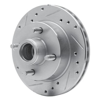 R1 Concepts R1 79-81 Ford Mustang Front Left Drilled & Slotted Silver Brake Rotor