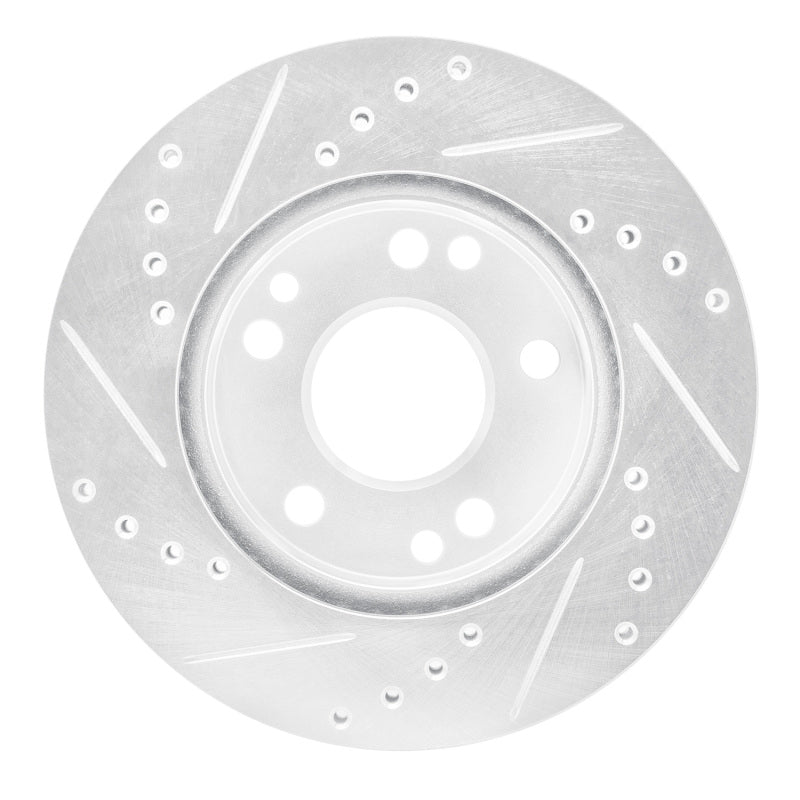 R1 Concepts R1 87-93 Mercedes-Benz 190E Front Right Drilled & Slotted Silver Brake Rotor
