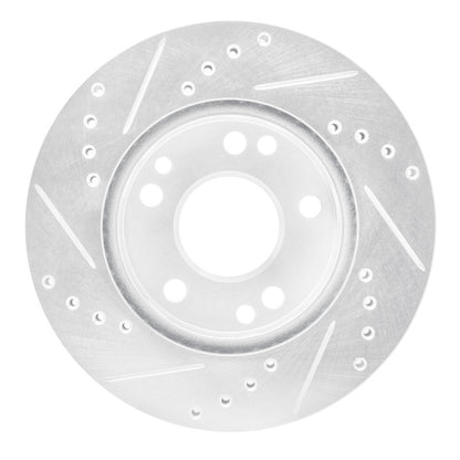 R1 Concepts R1 87-93 Mercedes-Benz 190E Front Right Drilled & Slotted Silver Brake Rotor
