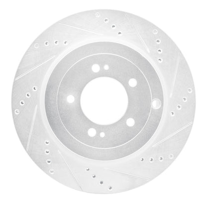 R1 Concepts R1 08-15 Mitsubishi Lancer Rear Right Drilled & Slotted Silver Brake Rotor