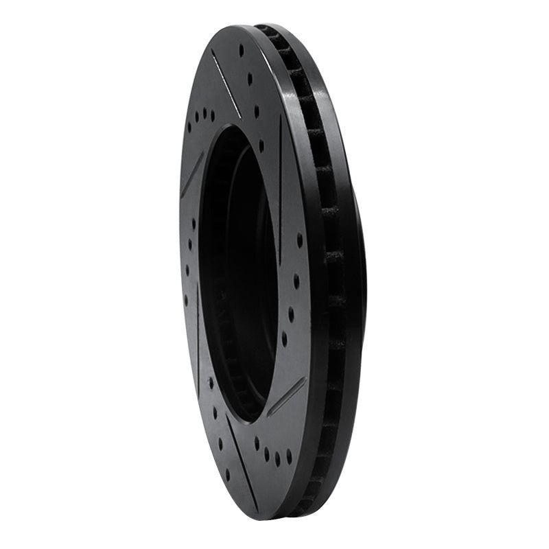 R1 Concepts R1 00-02 Daewoo Nubira Front Left Drilled & Slotted Black Brake Rotor