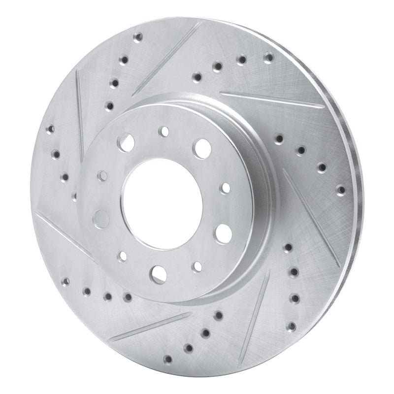 R1 Concepts R1 91-95 Volvo 740 Front Left Drilled & Slotted Silver Brake Rotor
